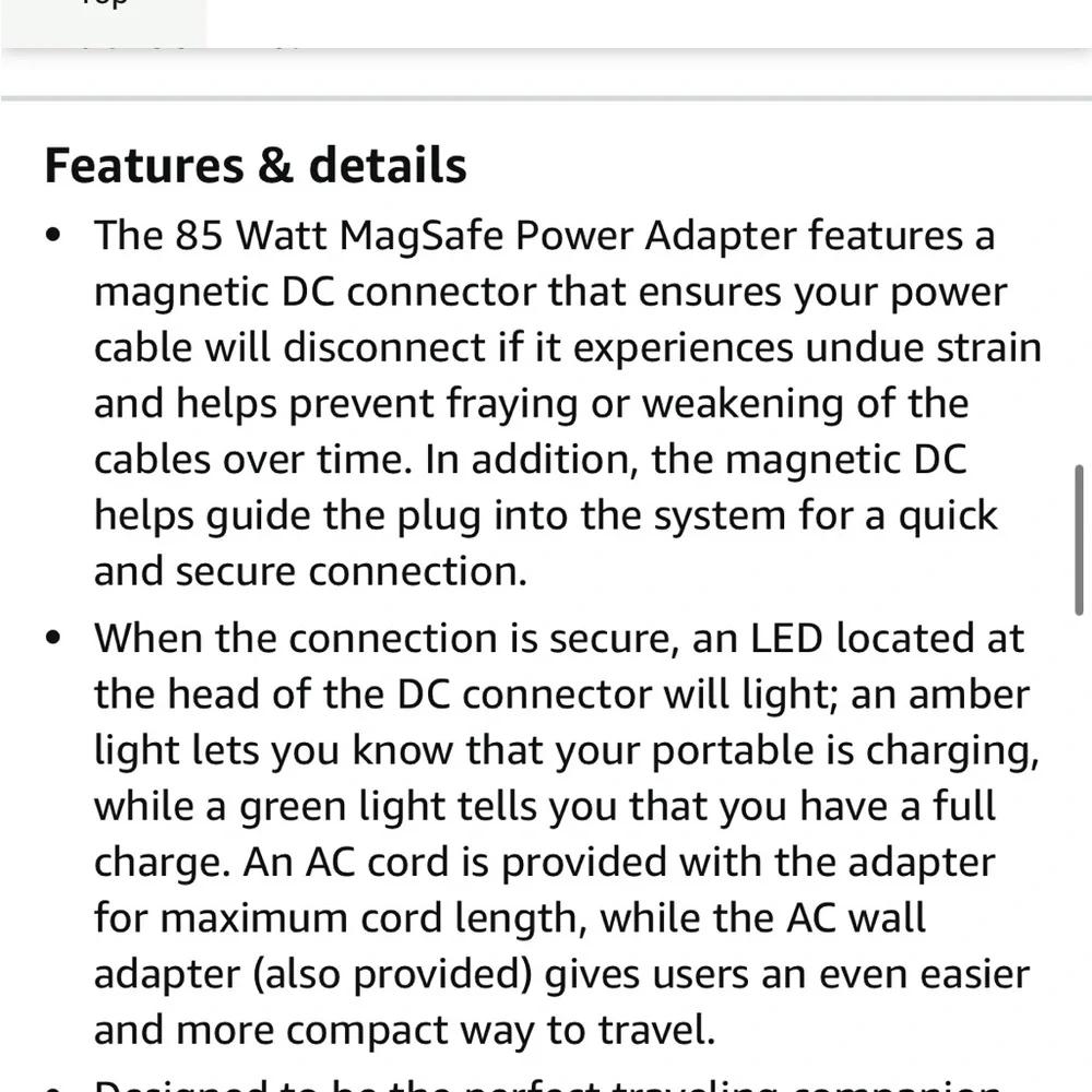 Original Apple 85W MagSafe Power Adapter for 15- and 17-inch MacBook Pro